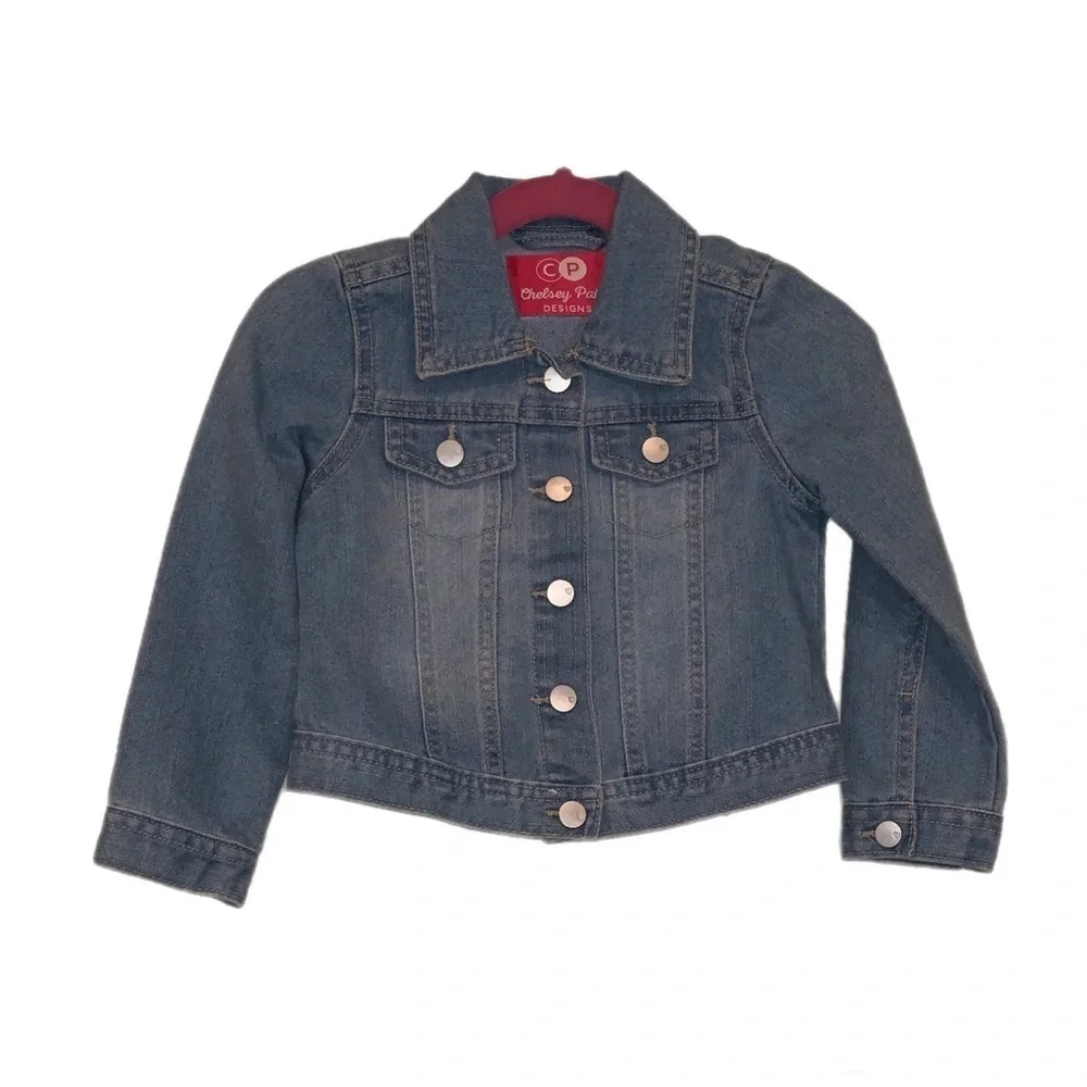 Kid's Denim Jacket W/ Sequin “LOVE” Patch